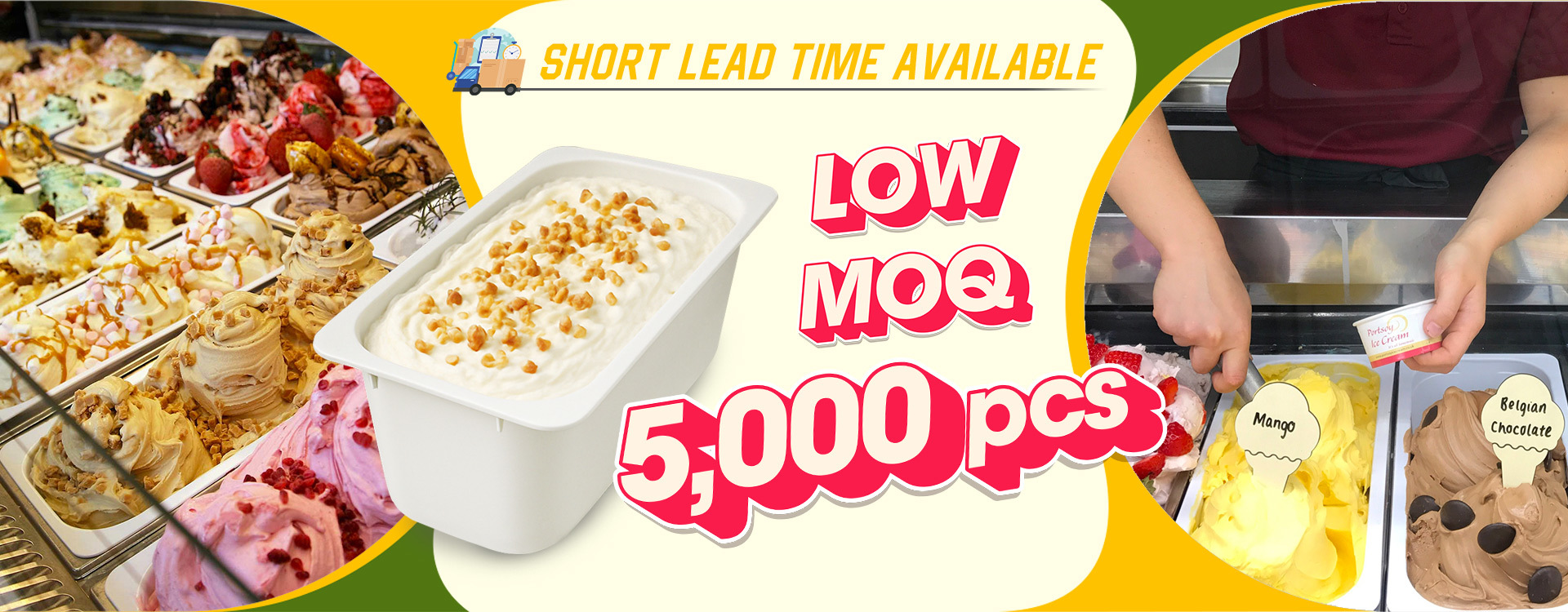 Plastic Rectangle Ice Cream Container